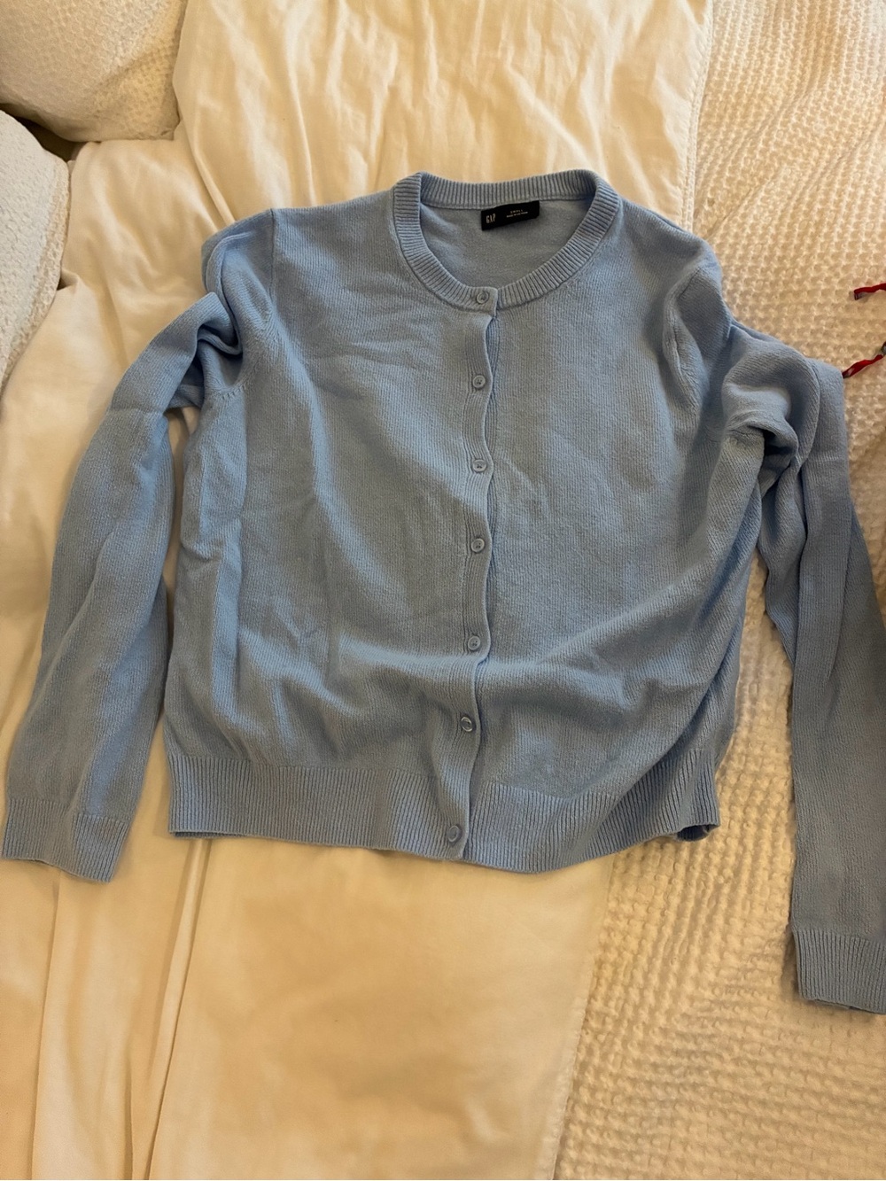 GAP Light Blue Women's Button-Front Cardigan